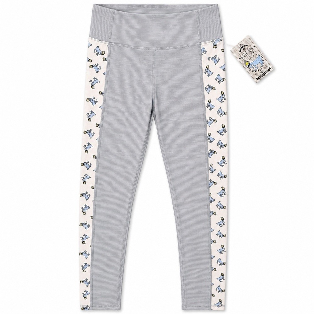 GOAT USA Girls Leggings Youth L Gray Princess Goat Activewear Athleisure NWT